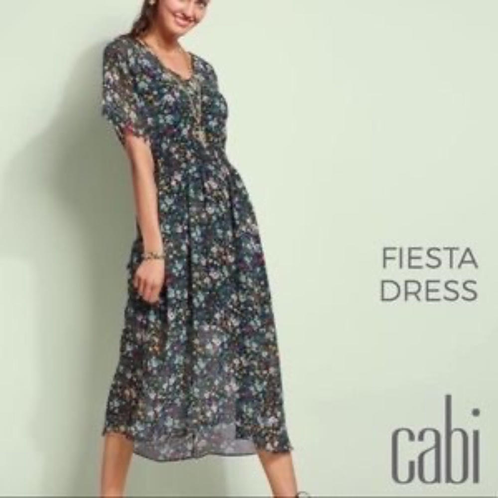 CAbi Fiesta Floral Midi Dress